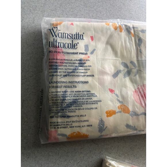Vintage Wamsutta Ultracale Queen Fitted Sheet - with Matching King Pillowcases - Picture 5 of 6